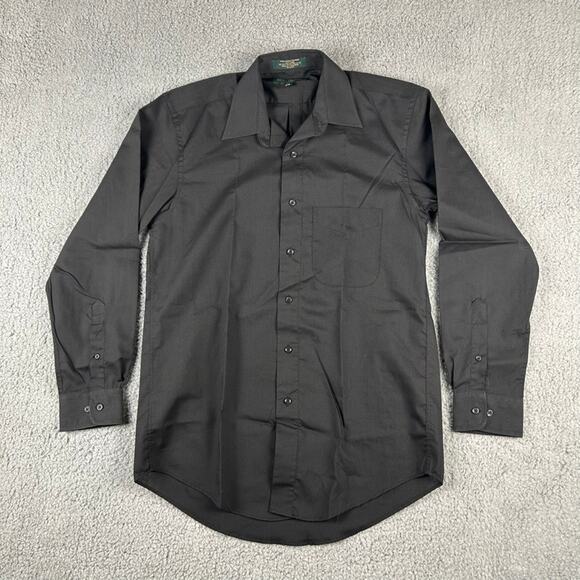 Hill & Archer Men's Size 14.5-32/33 Black Solid Long Sleeve Button Up Shirt - Picture 1 of 9